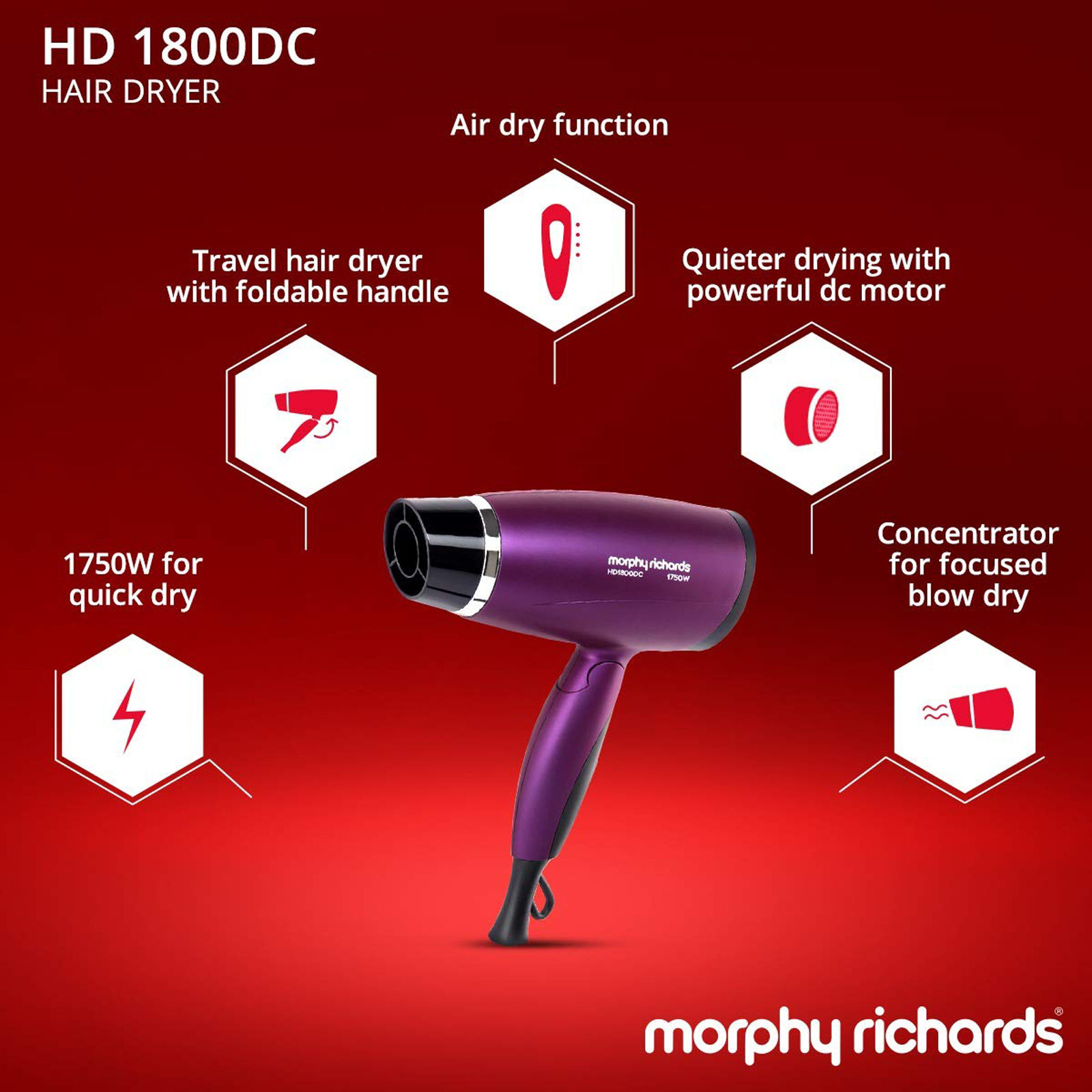 Morphy richards outlet hair dryer